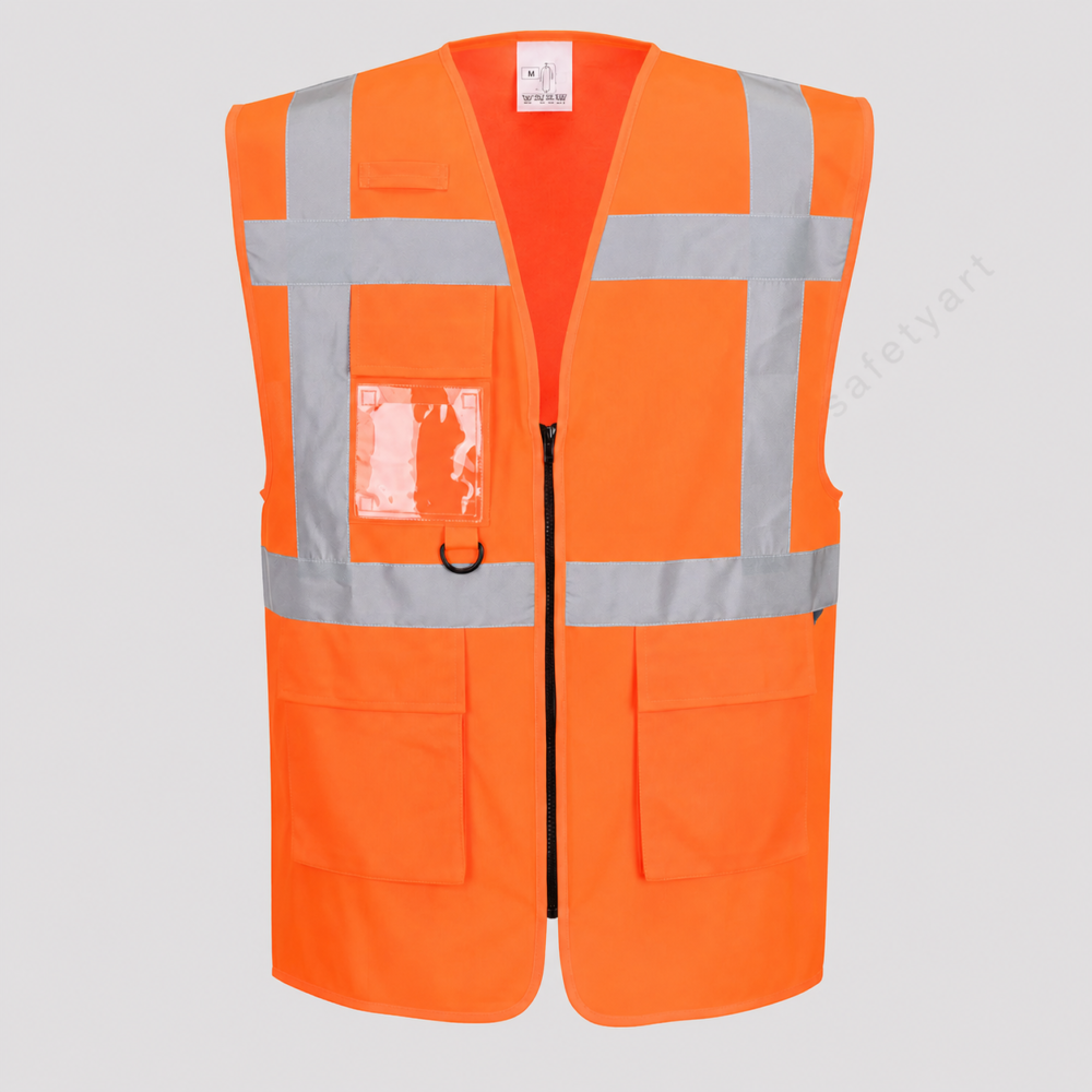 Vestă reflectorizantă Executive ES476 portocaliu galben EN ISO 20471